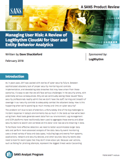 SANS Reviews LogRhythm CloudAI