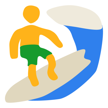 Surfing man