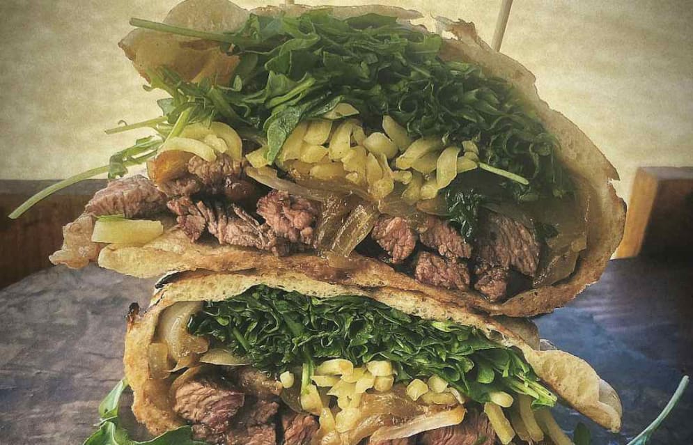 Broll Grill Brazilian BBQ sandwiches and wraps with smoky grilled steak and slow-roasted ribs