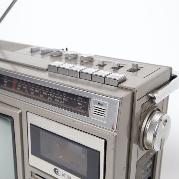 2: Fully Working Black & White Sharp Integrated TV With Radio & Tape Deck