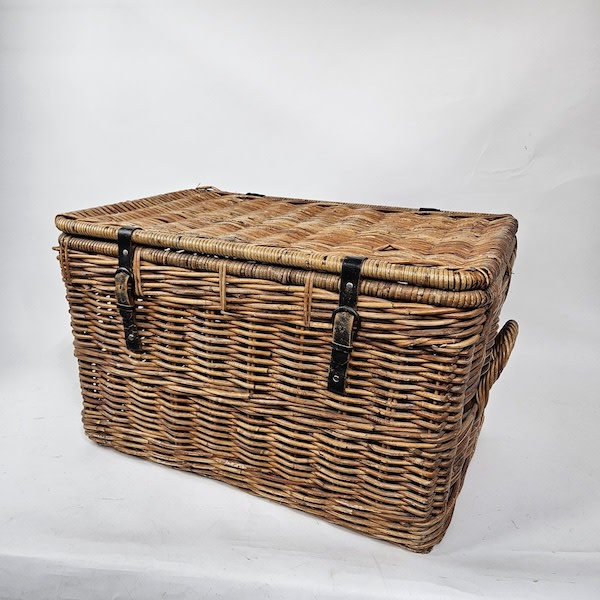 7: Large Wicker Trunk With Side Handles