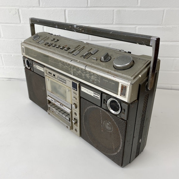 Large 1980's Hitachi Boombox (Worn Condition) (Non Practical) 20th