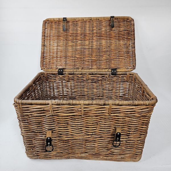 7: Large Wicker Trunk With Side Handles