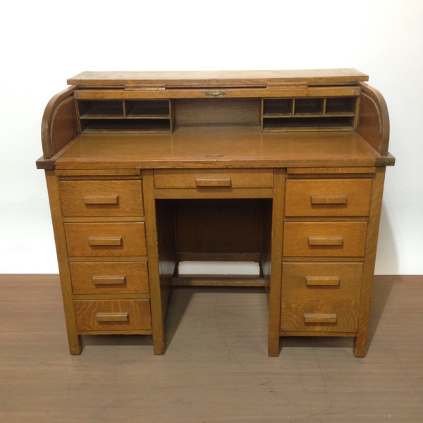 1: Period Oak Rolltop Desk