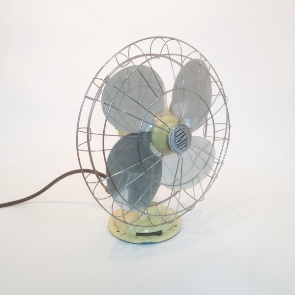 1: Large Industrial Desk Fan - Cream