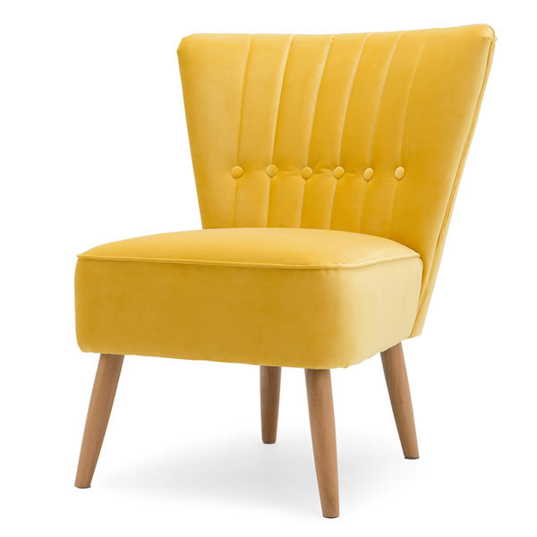 8: Velvet Cocktail Chair - Yellow