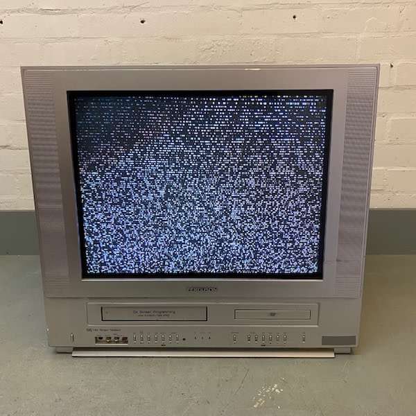 5: Static Only Ferguson Silver TV With Integrated VHS & DVD Players (20