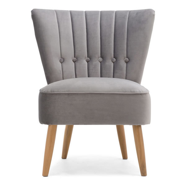 8: Velvet Cocktail Chair - Grey