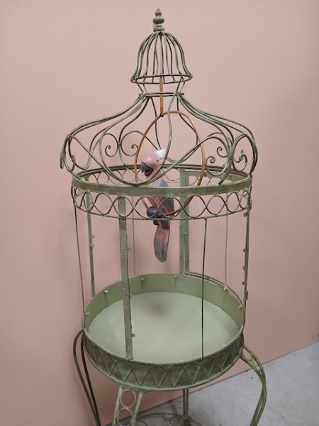 4: Green Decorative Metal Bird Cage