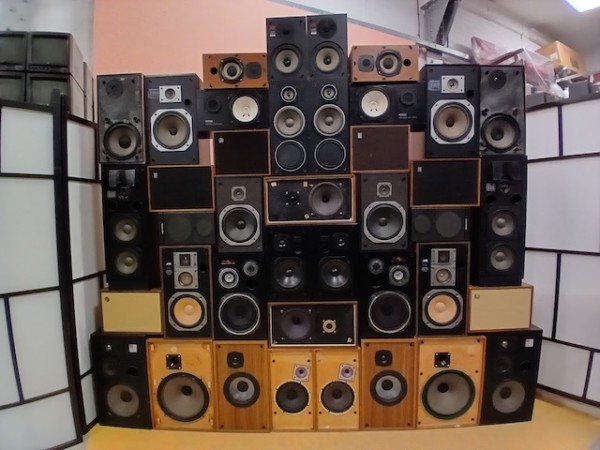 5: Large Wall Of 40 Retro Speakers (Non Practical)