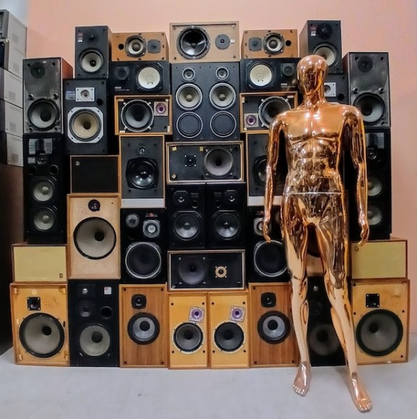 5: Large Wall Of 39 Retro Speakers (Non Practical)