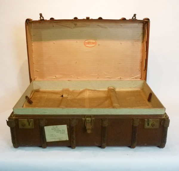 3: Long Brown Vintage Travel Trunk