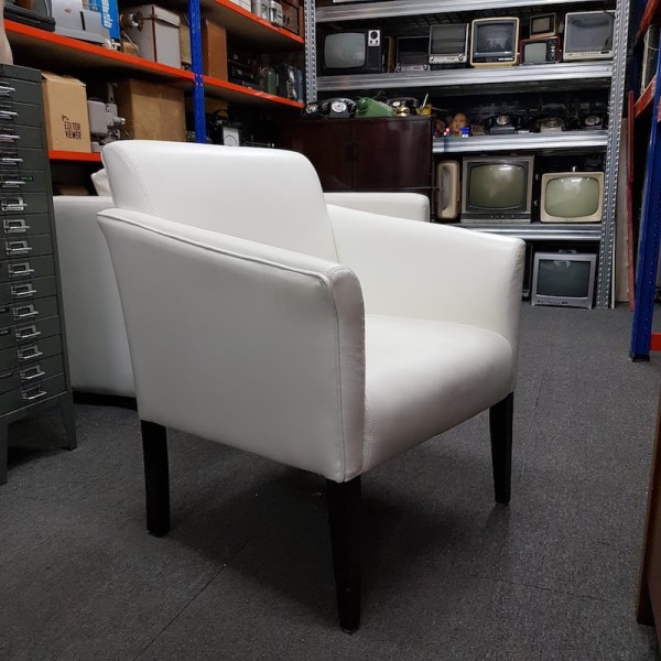 2: White Leather Armchair