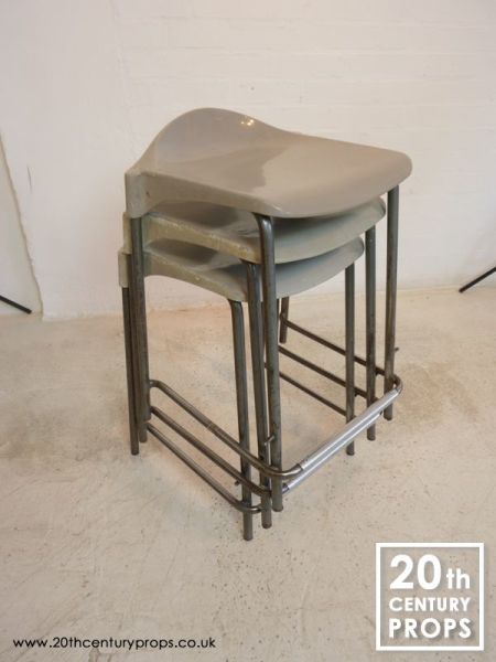 1: Stacking Lab Stools With Metal Legs