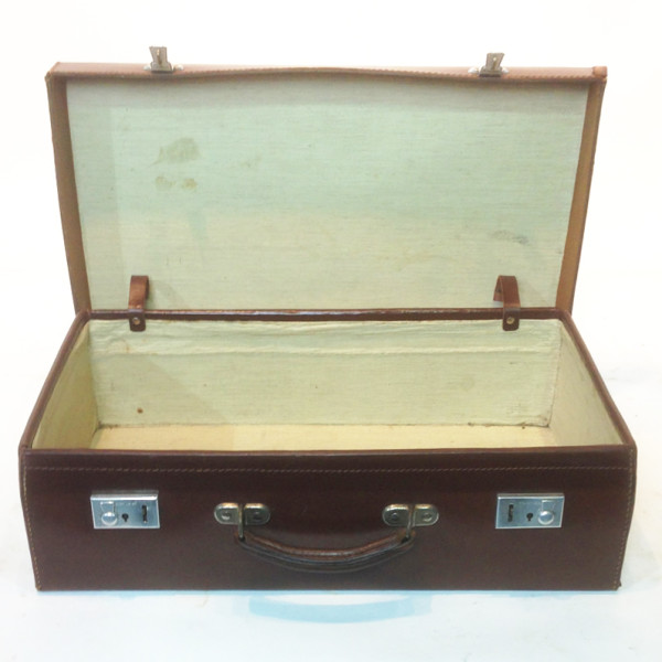 2: Dark Brown Leather Suitcase