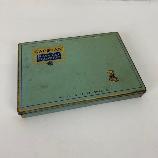 1: Blue Tin Vintage Cigarette Case