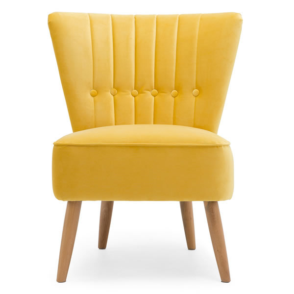 1: Velvet Cocktail Chair - Yellow