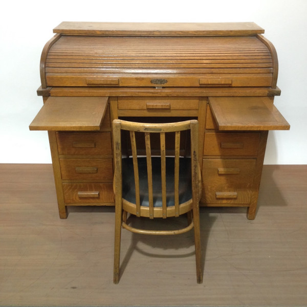 12: Period Oak Rolltop Desk