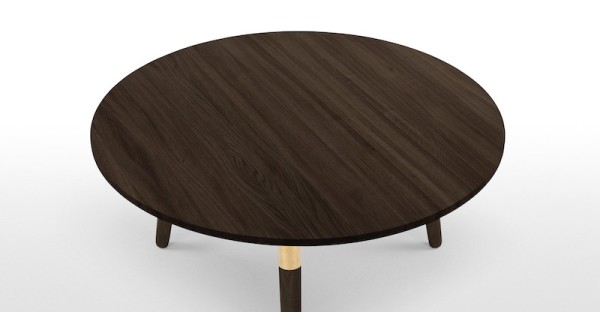 5: Dark Wooden Coffee Table With Brass Detail