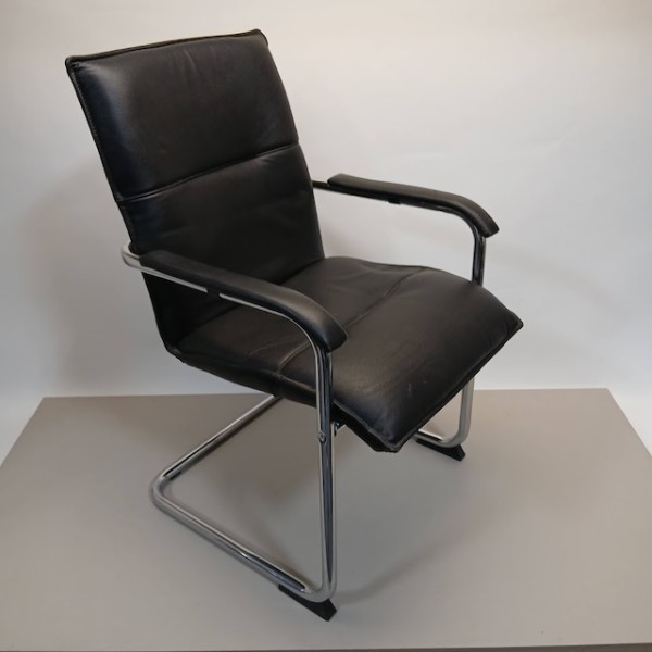 5: Black Office Chair With Chrome Legs