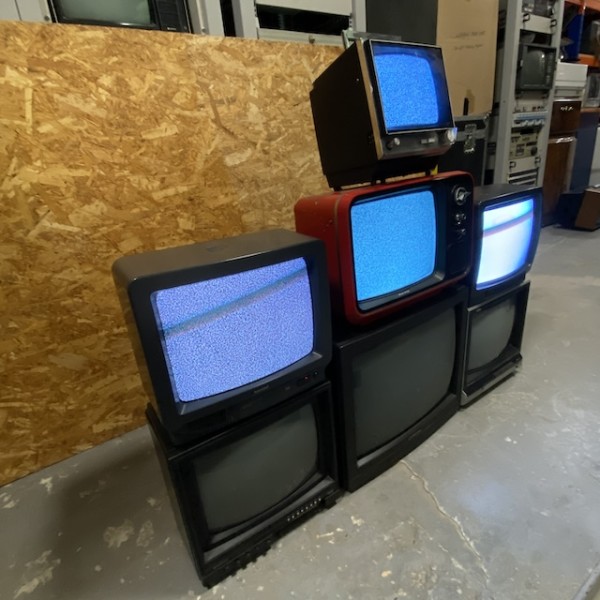 2: Retro Stack Of 7 Static & Non Practical TV's