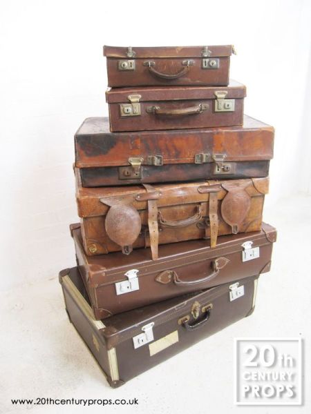 1: 6 Vintage Leather Suitcases