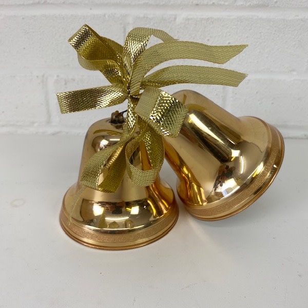 2: Gold Christmas Bells Decor