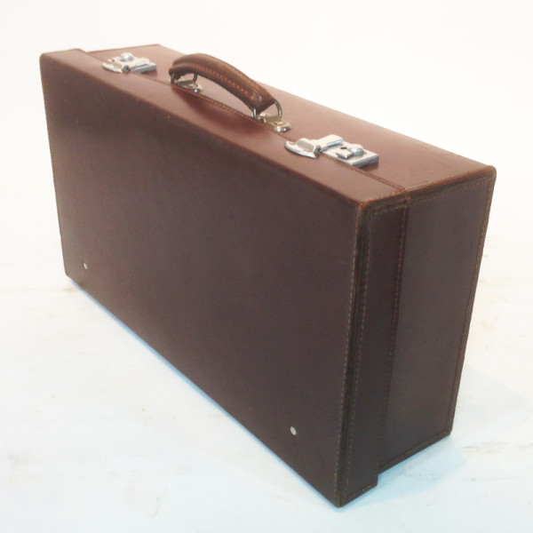 5: Dark Brown Leather Suitcase