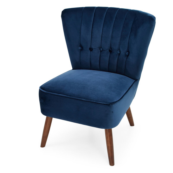 3: Velvet Cocktail Chair - Midnight Blue