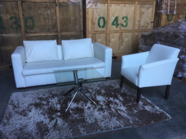 7: White Leather Sofa