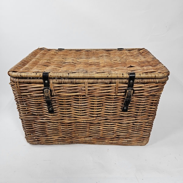 7: Large Wicker Trunk With Side Handles