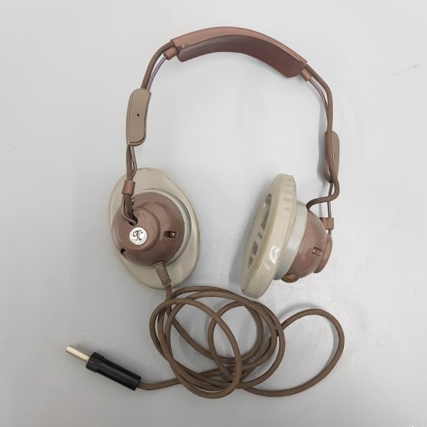 1: Brown & Grey Retro Headphones