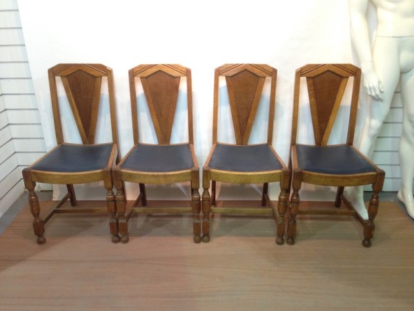 1: Art Deco Style Oak Dining Chair