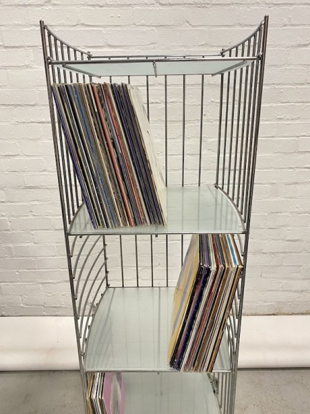 4: Metal Vinyl Racking With Glass Shelves