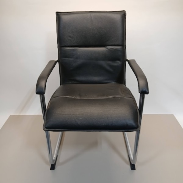 5: Black Office Chair With Chrome Legs
