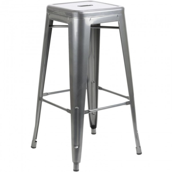 3: Grey Tall Tolix Stool