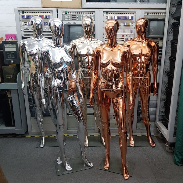 12: Silver Metallic Female Mannequin