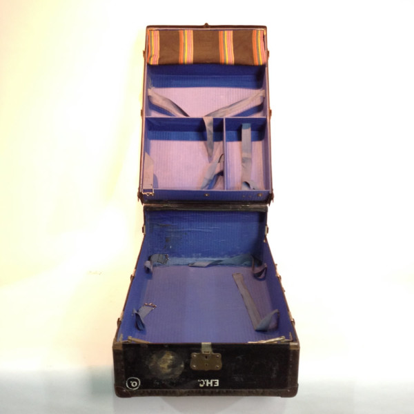 2: Large Navy Blue Vintage Luggage Case