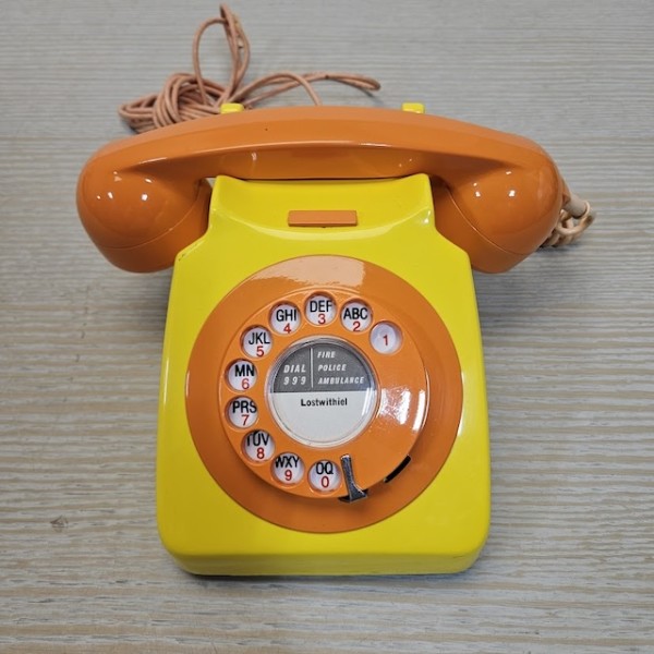 1: Orange & Yellow Retro Telephone (Non Practical)