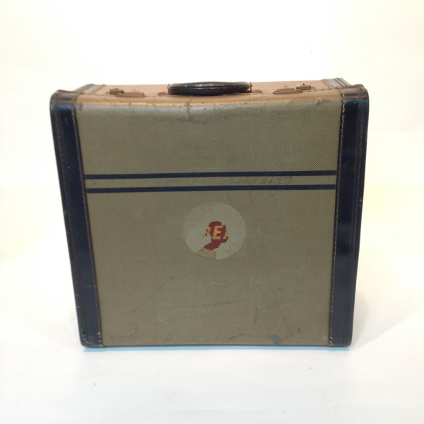 3: Small Patterned With Blue Trim Travel Case