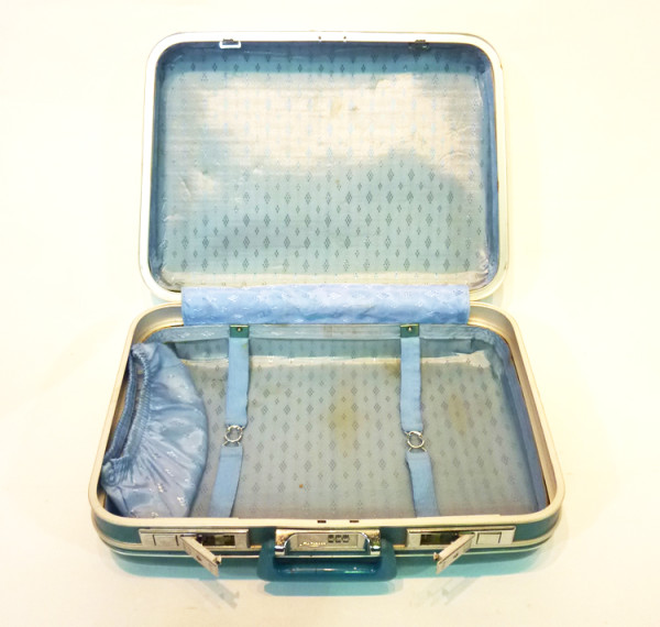 5: Turquoise Hard Shell Retro Suitcase