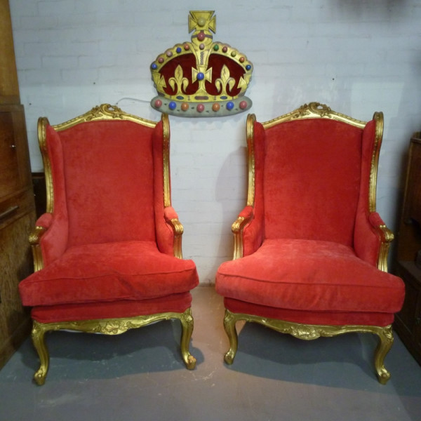 3: Red Velvet & Gold Throne Chair