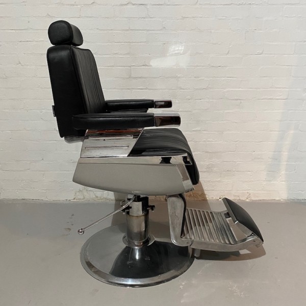 2: Reclining Black & Chrome Barber's Chair (Quantity 3 available)