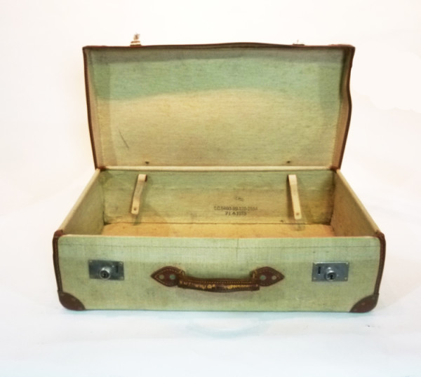 1: Cream Canvas Suitcase