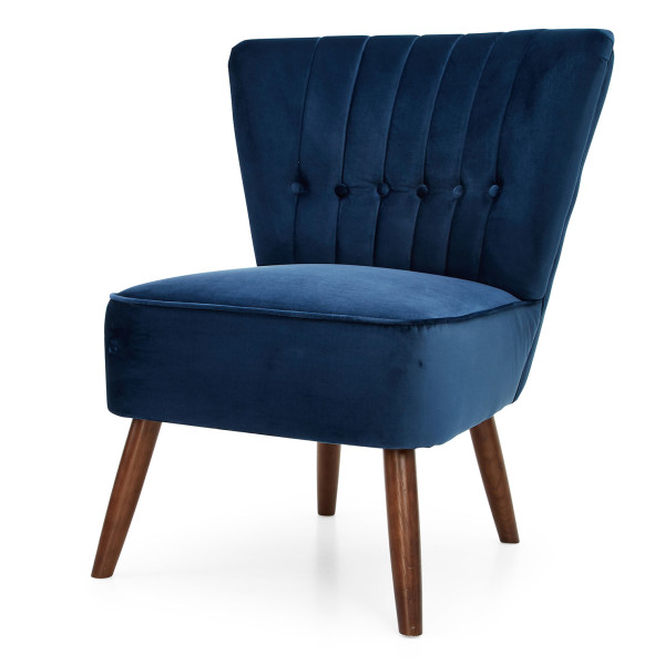 8: Velvet Cocktail Chair - Midnight Blue