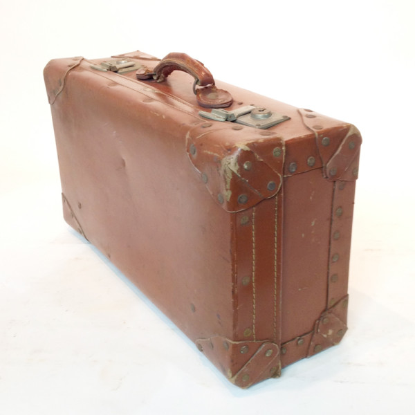 5: Light Brown Leather Suitcase