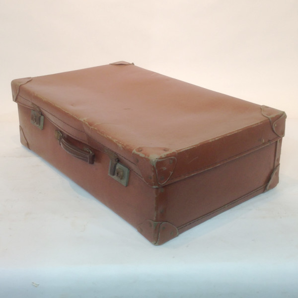 3: Medium Light Brown Leather Suitcase