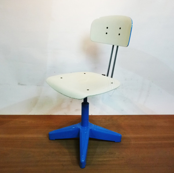 4: Blue And White Industrial Chair