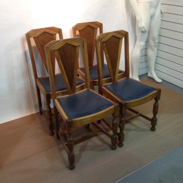 3: Art Deco Style Oak Dining Chair