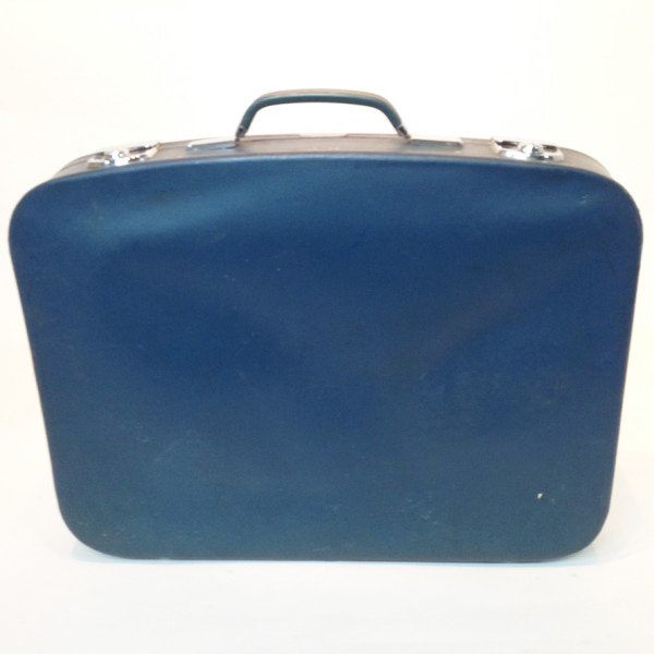 4: Thin Blue Soft Leather Suitcase